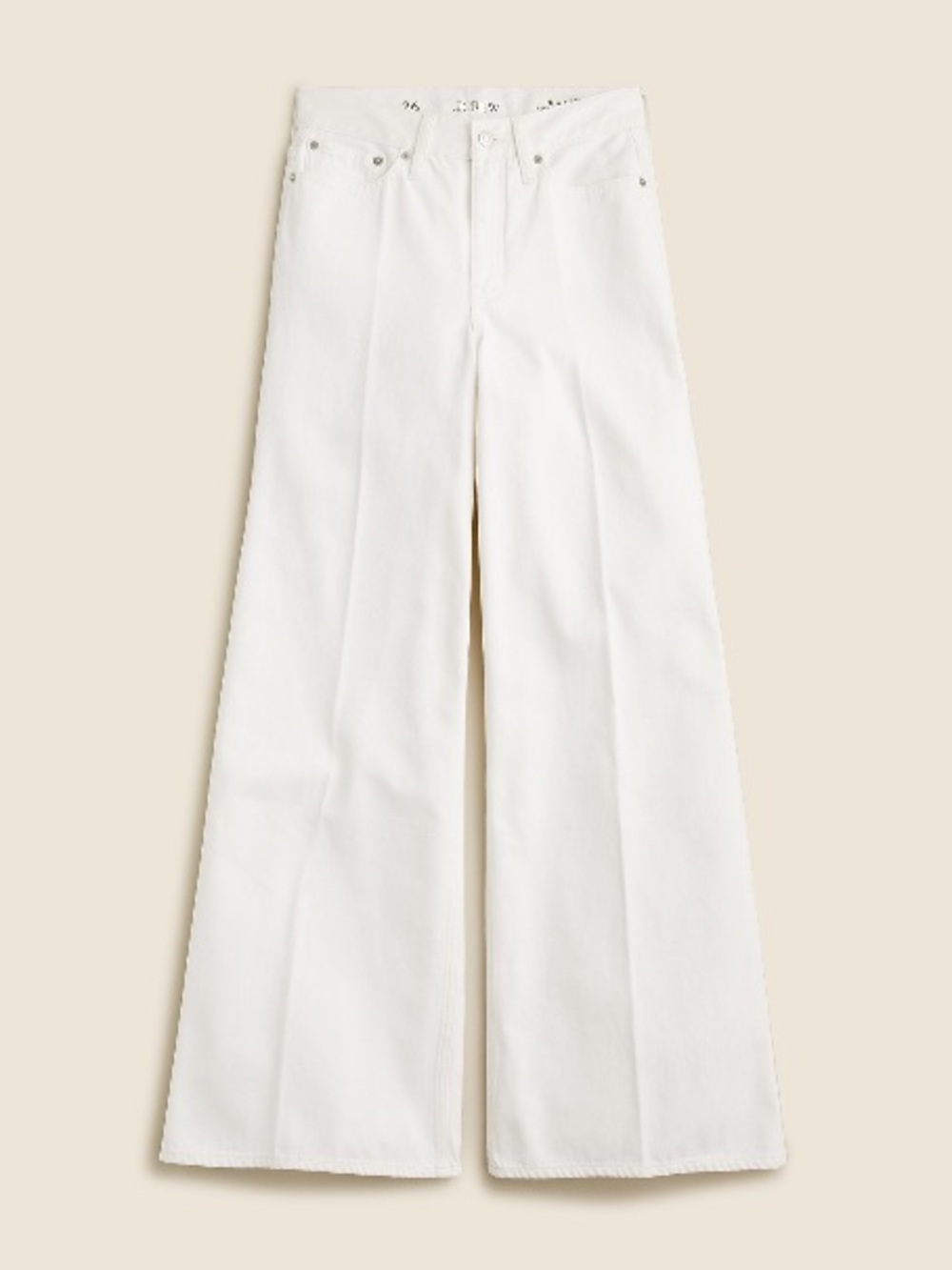 J. Crew High-rise superwide-leg jean in white